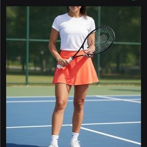 KiraGrace Women's Vibrant Coral Skater Skirt